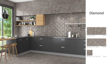 کاشی مدل Diamond Gray